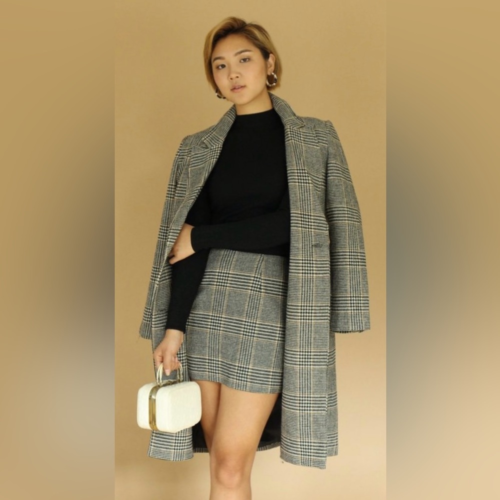 Astr Brown and Black Plaid Coat